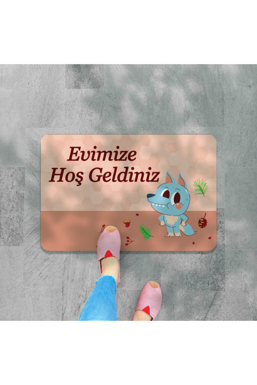 Hoş Geldiniz Yazılır Dekoratif Dış Kapı Önü Ve Iç Mekan Paspası Yıkanabilir