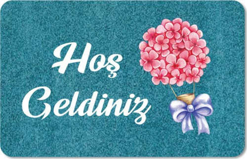 Dijital Baskılı Kapı Önü Paspas Hoşgeldiniz Yazılı Çiçek Desenıç Ve Dış Kapı Paspası Yıkanabilir
