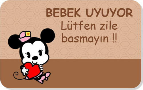 Bebek Uyuyor Yazılı Dekoratif Dış Kapı Önü Ve Iç Mekan Paspası Yıkanabilir
