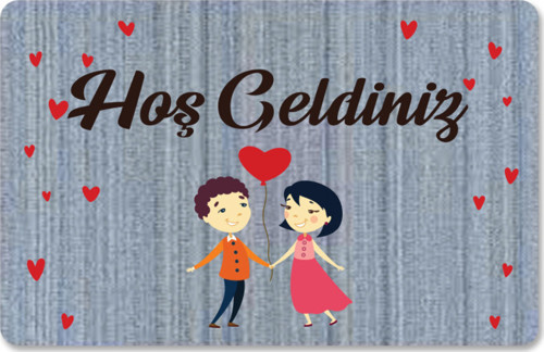 Dijital Baskılı Kapı Önü Paspas Hoşgeldiniz Yazılı Çiçek Desen Ve Kedi Iç Ve Dış Kapı Yıkanabilir