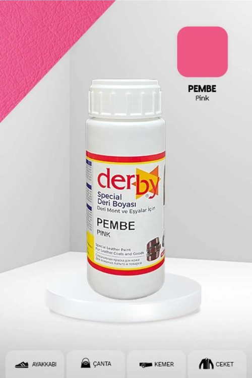 Special Pembe Deri Boyası 100 ml / Mont Eşya Çanta Kemer Cüzdan Ayakkabı Deri Boyası