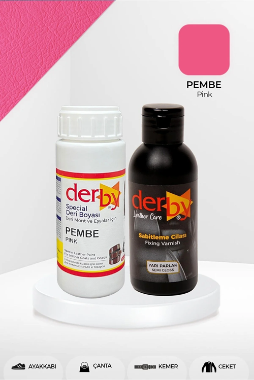 Special Pembe Deri Boyası Ve Cilası 100 ml - 2'li Set / Mont Eşya Çanta Deri Boyası