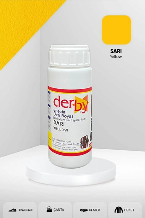 Special Sarı Deri Boyası 100 ml / Mont Eşya Çanta Kemer Cüzdan Ayakkabı Deri Boyası
