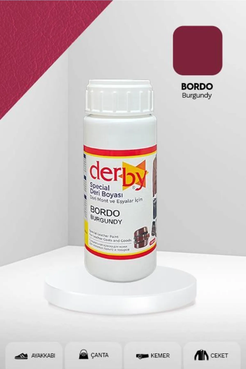 Special Bordo Deri Boyası 100 ml / Mont Eşya Çanta Kemer Cüzdan Ayakkabı Deri Boyası