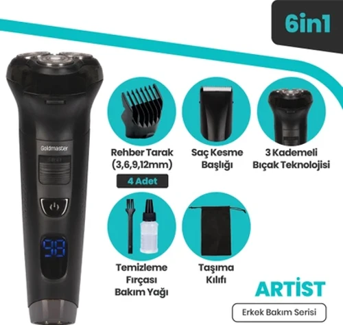 GM-8162 Artist 6 in 1 Erkek Bakım Seti