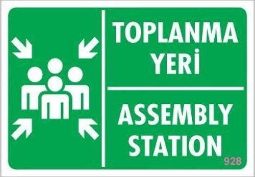 Mey İthalat® Toplanma Yeri Uyarı Levhası 17,5x25 KOD:928
