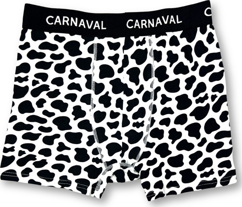 CARNAVAL İnek Benekli Premium Pamuklu Erkek Boxer -Siyah Beyaz Renkli