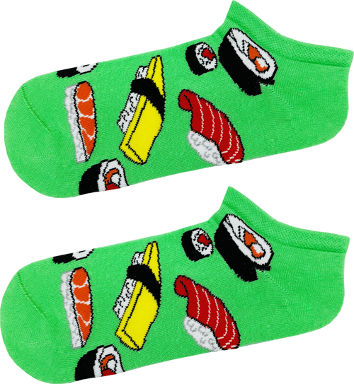 Sushi Desenli Yeşil Renkli Patik Çorap