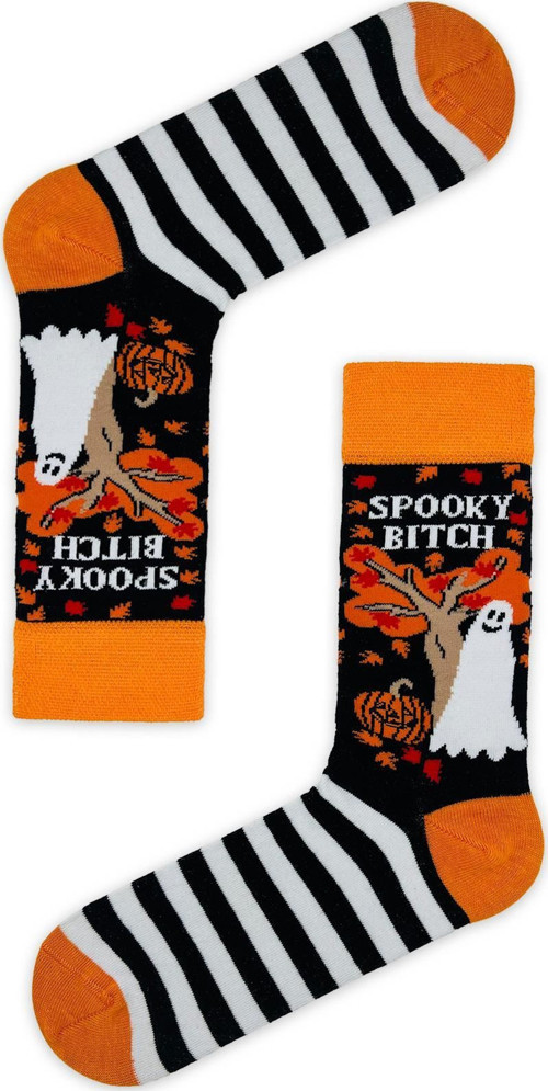 Spooky B.tch Yazılı Halloween Çorabı