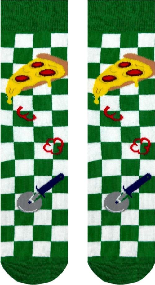 Pizza Dilimi Desenli Damalı Soket Çorap