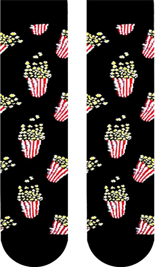 Popcorn Desenli Siyah Renkli Soket Çorap
