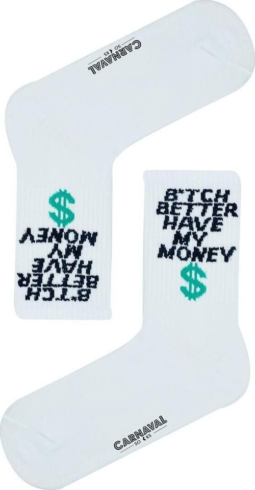 Bitch Better Have My Money Yazılı Desenli Renkli Spor Çorap