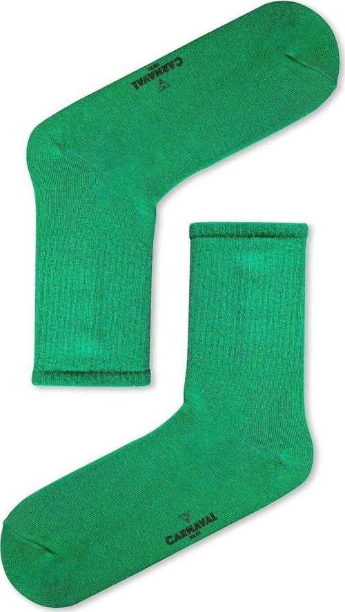 Düz Yeşil Desensiz Renkli Spor Çorap