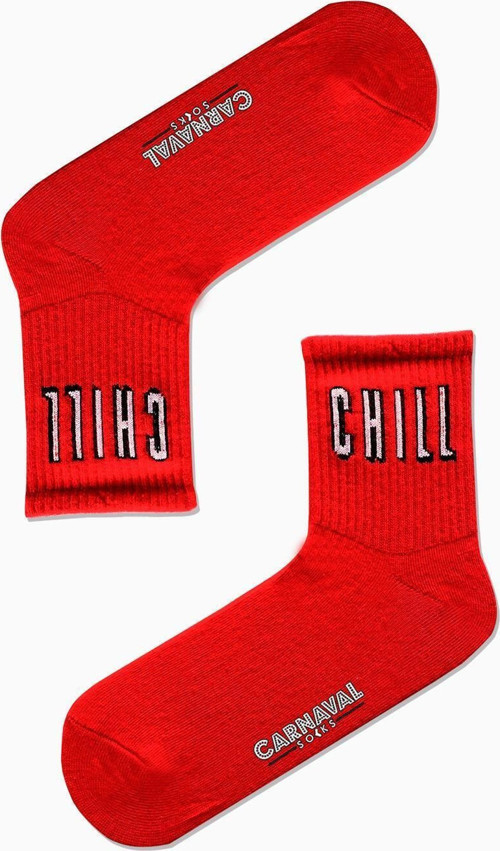 Chill Yazılı Desenli Renkli Spor Çorap