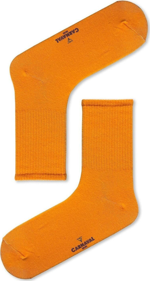 Düz Turuncu Desensiz Renkli Spor Çorap