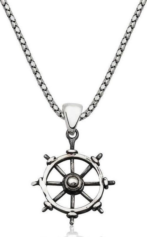 925 Ayar Gümüş Gemi Dümeni Kolye