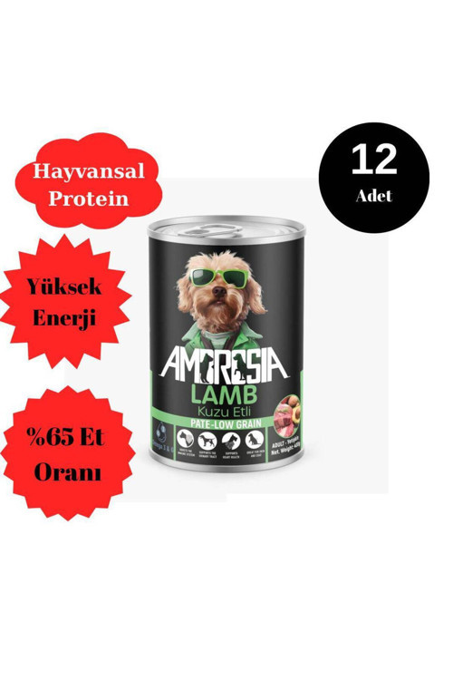 Ambrossia Pate (Püre) Kuzu Etli Yetişkin Köpek Maması 400 Gr 12 Adet