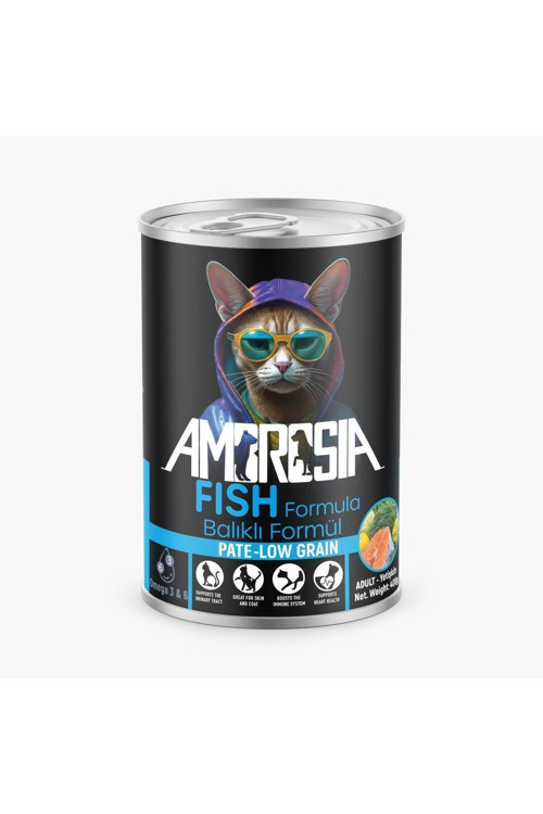 12 Adet Balık Etli Ambrossia Pate (Püre) Yetişkin Kedi Maması 400 Gr