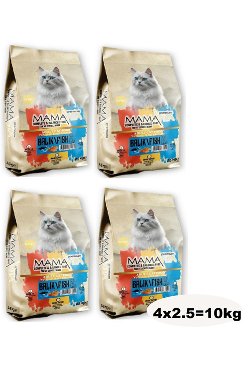 Balıklı Yetişkin Kedi Kuru Maması 10Kg (4X2.5)