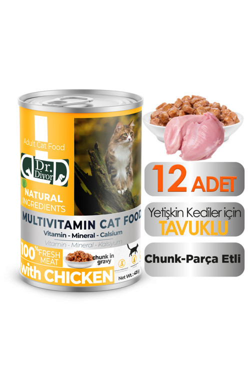 Dr. Diyor Tavuk Etli Yetişkin Kedi Maması 12 Adet