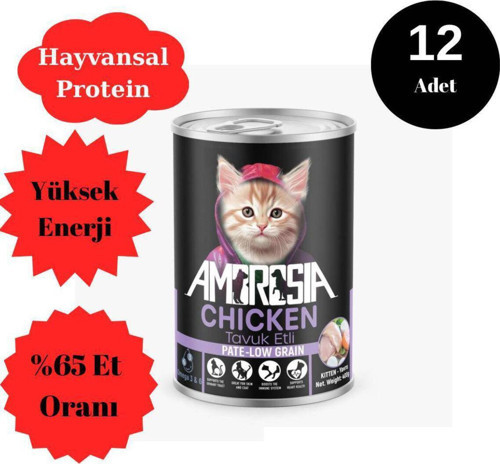 Tavuk Etli Ambrossia Pate (Püre) Yavru Kedi Maması 400 Gr 12 Adet