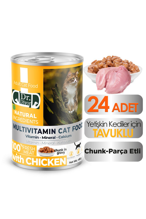 Dr. Diyor Tavuk Etli Yetişkin Kedi Maması 24 Adet