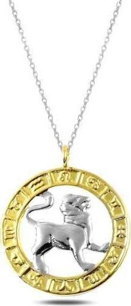 925 Ayar ​Gümüş Gold Aslan Burcu Kadın Gümüş Kolye