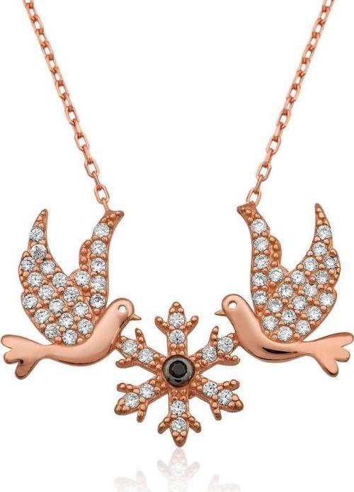 925 Ayar Gümüş Aşk Kuşları Kadın Gümüş Kolye