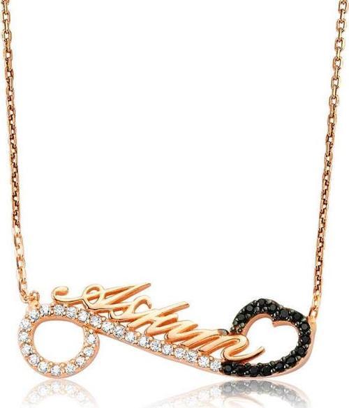 925 Ayar Gümüş Aşkım Yazılı Kalpli Kadın Gümüş Kolye