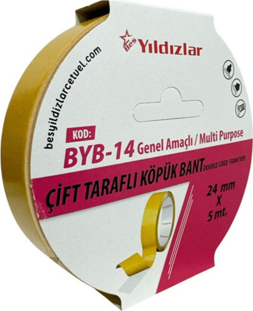 Çift Taraflı Köpük Bant 24mmx5m - 4 adet
