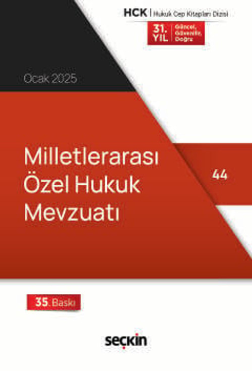 Milletlerarası Özel Hukuk Mevzuatı (Cep Kitabı) Seçkin Yayıncılık (Yayına Hazırlayan) 35. Baskı, Ocak 2025