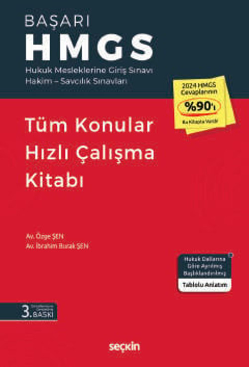 BAŞARI - HMGS Tüm Konular Hızlı Çalışma Kitabı İbrahim Burak Şen,Özge Şen 3. Baskı, Şubat 2025