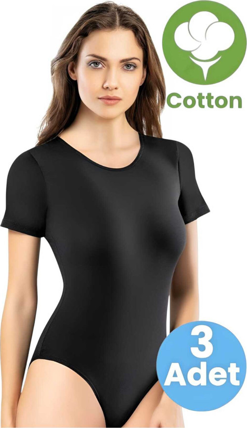 Kadın 3'lü Kısa Kollu Çıtçıtlı Body