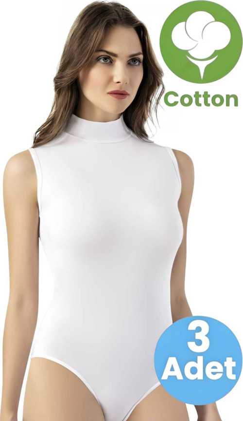 Kadın 3'lü Balıkçı Yaka Sıfır Kol Çıtçıtlı Body