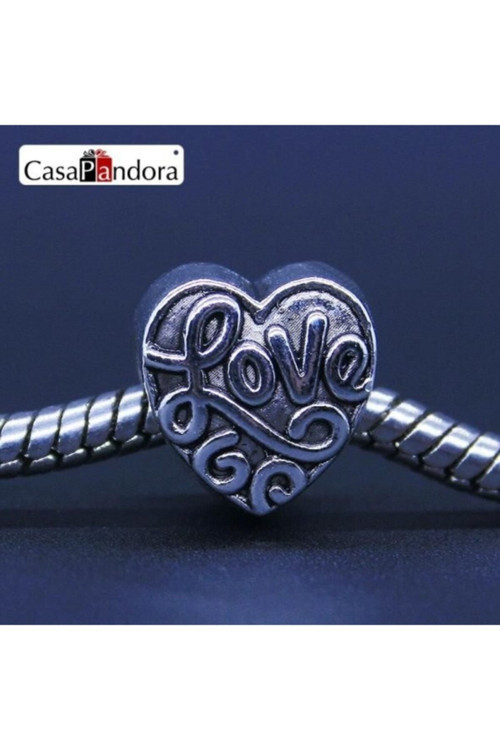 Gümüş Love Charm, Charm Bileklik Uyumlu