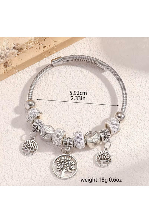 Yeni Tarz , Hayat Ağacı, Crystal Aşk Sevgi Charmlı Bileklik, Ahşap Kutu İçerisinde