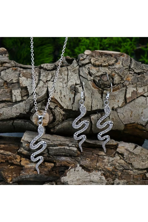 Trend, Otantik Snake Gümüş Takı Seti, Ahşap Kutu İçerisinde, Sevgililer Günü