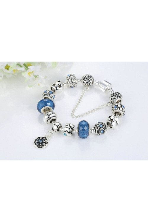 Pandora Tar, Charm Bileklik, Mavi Mother Charmlı, Ahşap Kutu Içerisinde