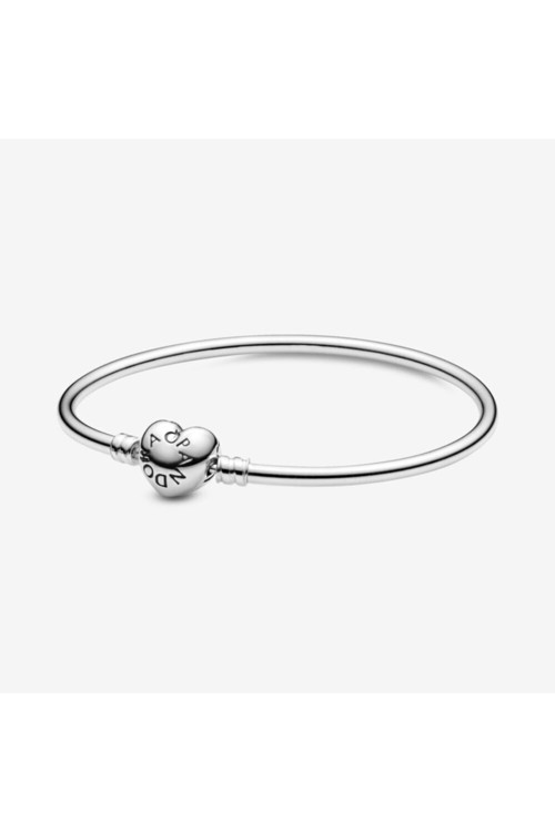 Charm Uyumlu Kalp Klips Bangle Bileklik, Tüm Boyutlar17-19-21Cm