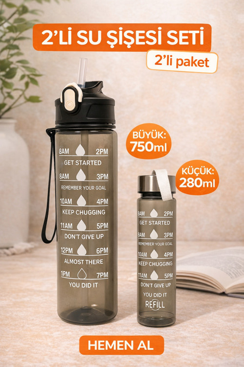 Siyah 900Ml Suluk, Çocuklar, Sporcular Ve Günlük Kullanıma Uygun, Bpa Içermez.