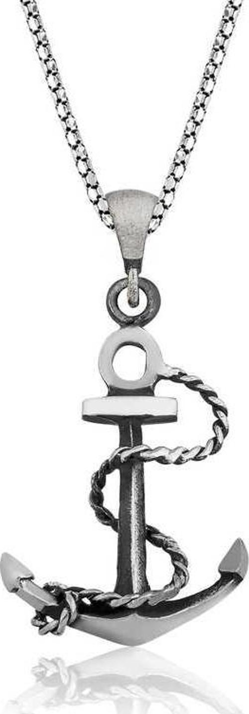 925 Ayar Gümüş Denizci Çapası Erkek Gümüş Kolye