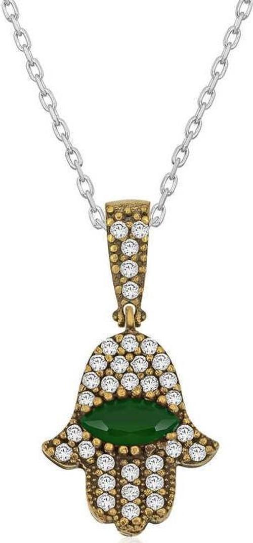 925 Ayar Gümüş Fatma Eli Otantik Bayan Gümüş Kolye