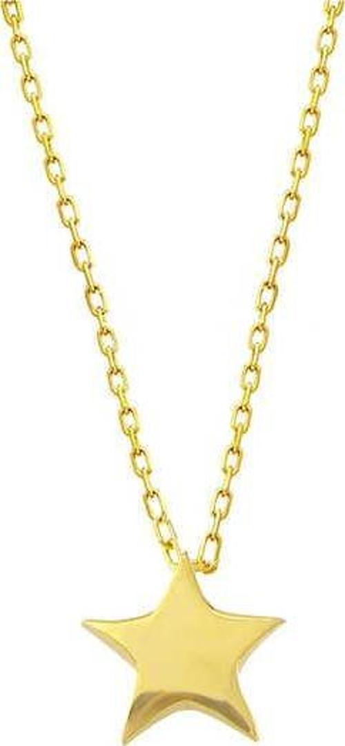925 Ayar Gümüş Gold Yıldız Kadın Kolye