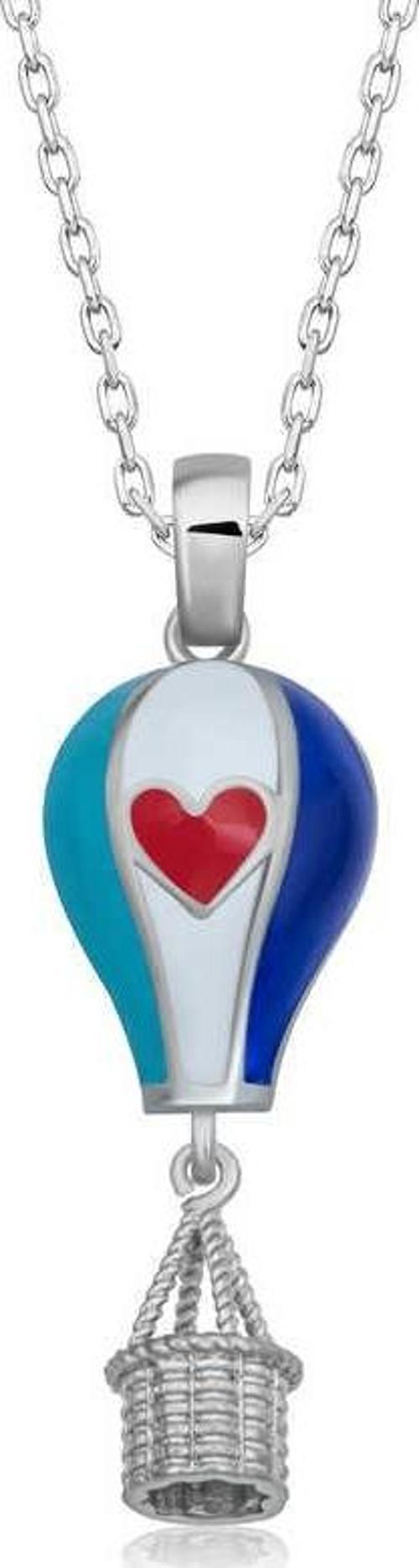 925 Ayar Gümüş Kalpli Kapadokya Balon Kadın Gümüş Kolye