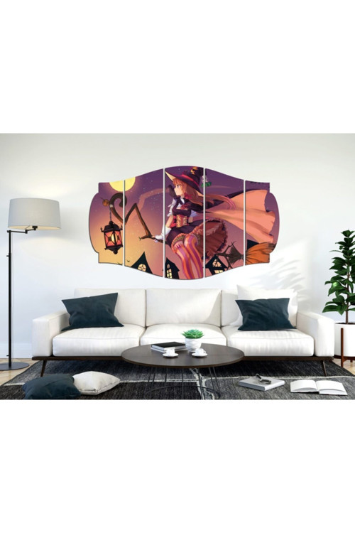 Anime Cadı Süpürge Kız Mdf Tablo-0103 (Model C)