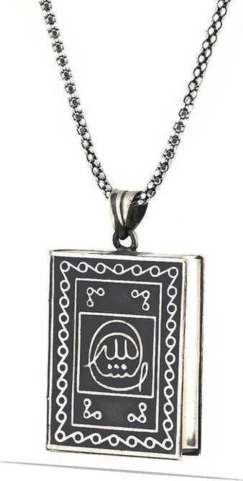 925 Ayar Gümüş Kare İçi Açılabilen Muskalık Gümüş Kolye