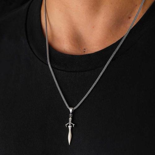 925 Ayar Gümüş Kılıç Erkek Gümüş Kolye
