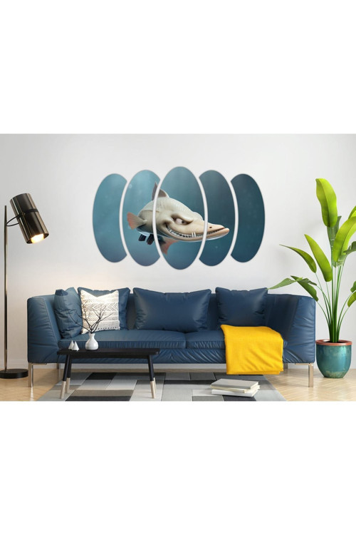 Deniz Altı Köpek Balığı Mdf Tablo 1787 (Model A)