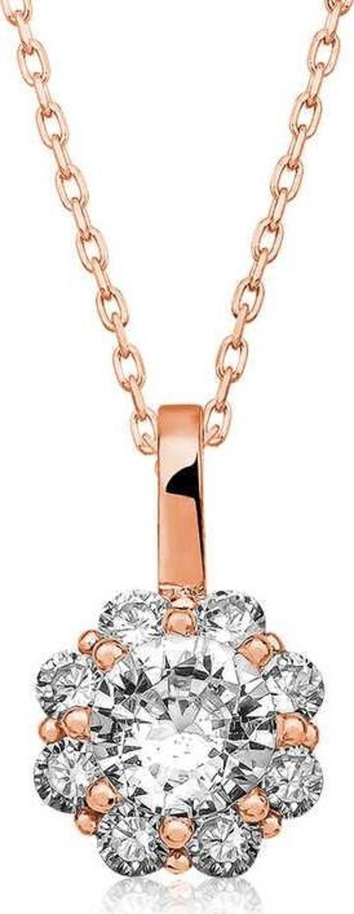 925 Ayar Gümüş Rose Çiçek Kadın Gümüş Kolye