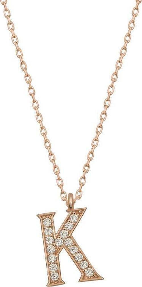 925 Ayar Gümüş Rose K Harfi Kadın Gümüş Kolye